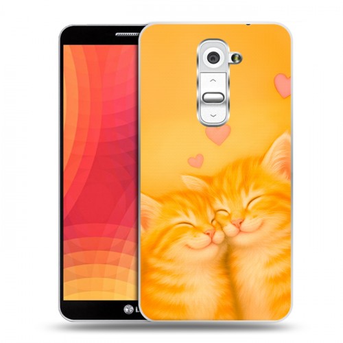 Дизайнерский пластиковый чехол для LG Optimus G2 Милые котята