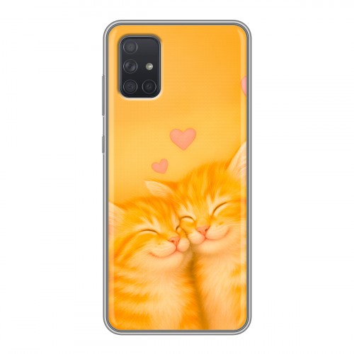 Дизайнерский силиконовый чехол для Samsung Galaxy A71 Милые котята