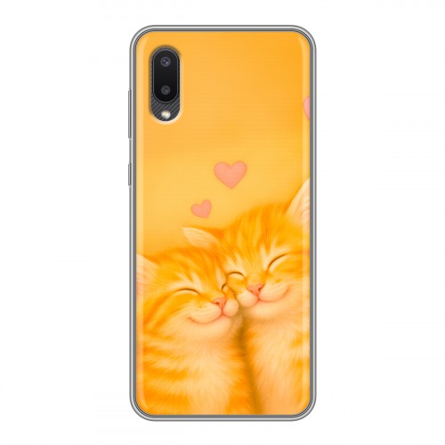 Дизайнерский силиконовый чехол для Samsung Galaxy A02 Милые котята