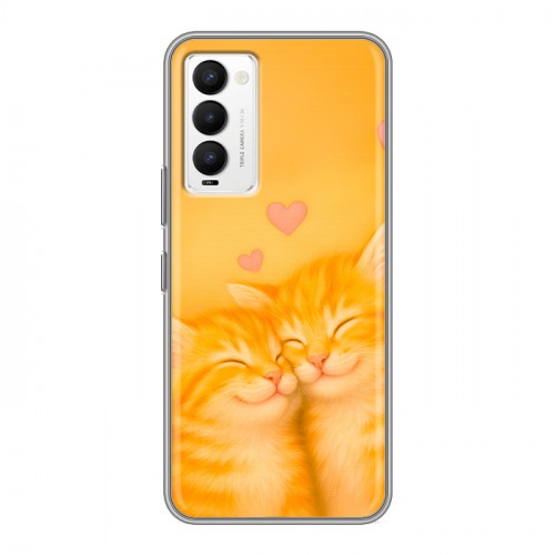 Дизайнерский силиконовый с усиленными углами чехол для Tecno Camon 18 Милые котята