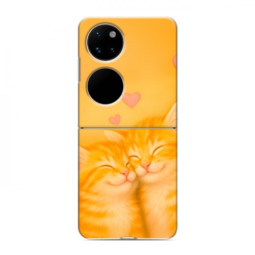 Дизайнерский пластиковый чехол для Huawei P50 Pocket Милые котята