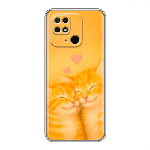 Дизайнерский силиконовый чехол для Xiaomi Redmi 10C Милые котята