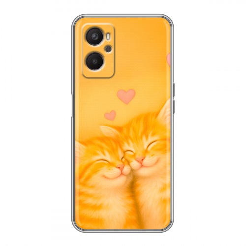 Дизайнерский силиконовый с усиленными углами чехол для OPPO A96 Милые котята