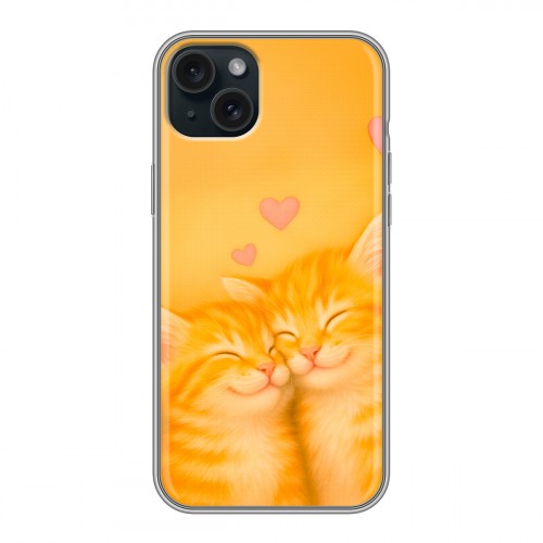 Дизайнерский силиконовый чехол для Iphone 15 Plus Милые котята
