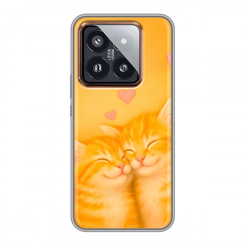 Дизайнерский силиконовый чехол для Xiaomi 14 Pro Милые котята