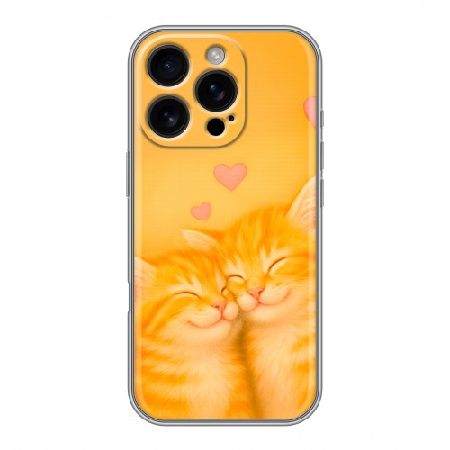Дизайнерский силиконовый чехол для Iphone 16 Pro Милые котята
