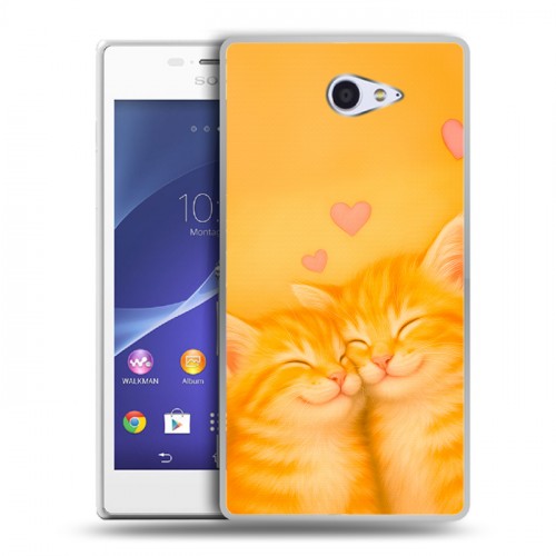 Дизайнерский пластиковый чехол для Sony Xperia M2 dual Милые котята
