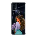 Полупрозрачный дизайнерский силиконовый чехол для TCL 20B девушка цветы
