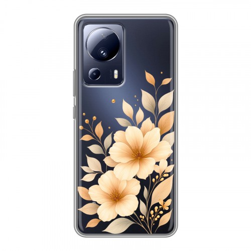 Полупрозрачный дизайнерский силиконовый с усиленными углами чехол для Xiaomi 13 Lite для девушки