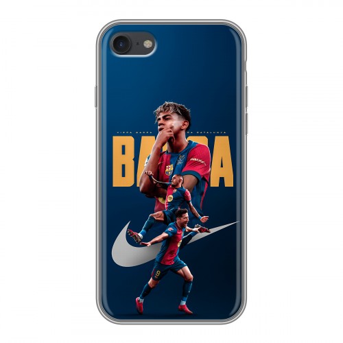 Дизайнерский силиконовый с усиленными углами чехол для Iphone 7 Барселона Barca Yamal 