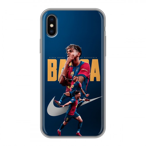 Дизайнерский силиконовый чехол для Iphone x10 Барселона Barca Yamal 