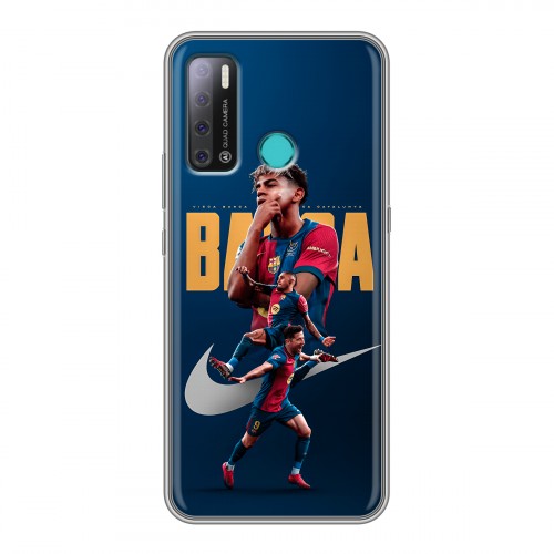 Дизайнерский силиконовый с усиленными углами чехол для Tecno Pouvoir 4 Барселона Barca Yamal 