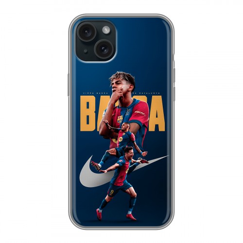 Дизайнерский силиконовый чехол для Iphone 15 Plus Барселона Barca Yamal 
