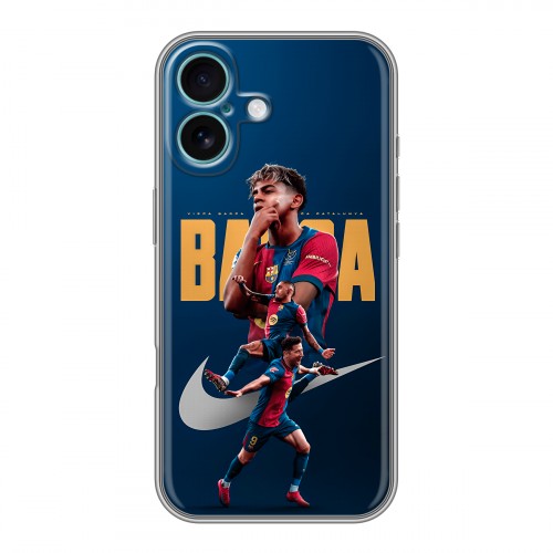 Дизайнерский силиконовый чехол для Iphone 16 Plus Барселона Barca Yamal 