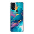 Дизайнерский пластиковый чехол для TCL 20B Мрамор блестки
