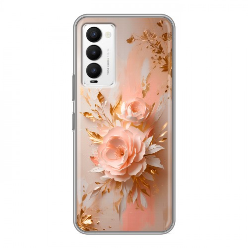 Полупрозрачный дизайнерский силиконовый с усиленными углами чехол для Tecno Camon 18 женский
