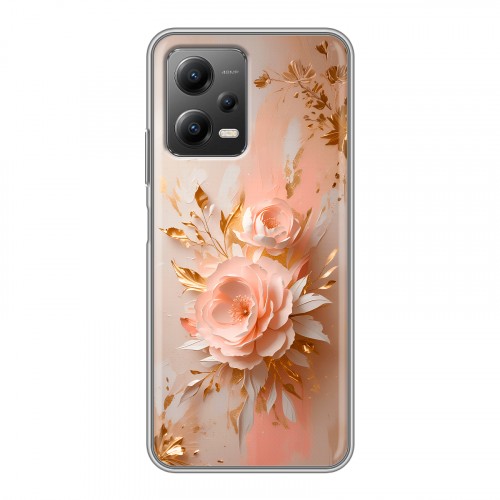 Полупрозрачный дизайнерский силиконовый с усиленными углами чехол для Xiaomi Poco X5 женский