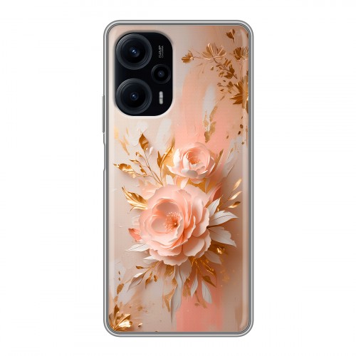 Полупрозрачный дизайнерский силиконовый с усиленными углами чехол для XIaomi Poco F5 женский