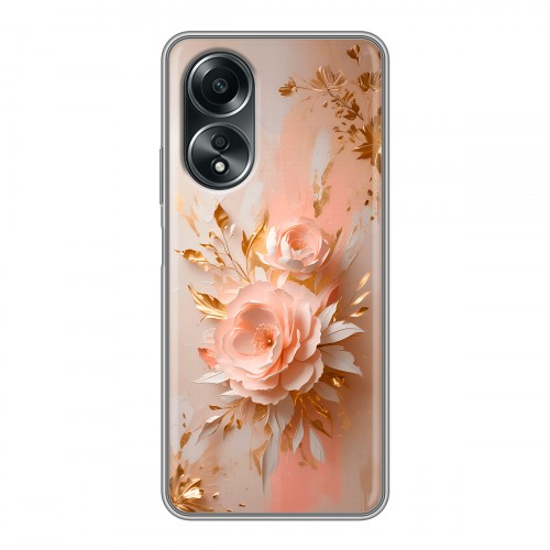 Полупрозрачный дизайнерский силиконовый чехол для OPPO A58 4G женский