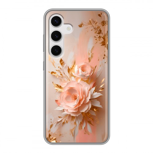 Полупрозрачный дизайнерский силиконовый чехол для Samsung Galaxy S24 женский