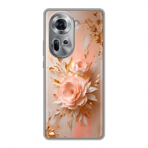 Полупрозрачный дизайнерский силиконовый чехол для OPPO Reno 11 женский