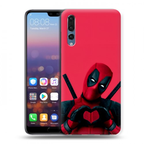 Дизайнерский силиконовый с усиленными углами чехол для Huawei P20 Pro Дедпул Deadpool