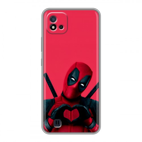Дизайнерский силиконовый с усиленными углами чехол для Realme C20 Дедпул Deadpool