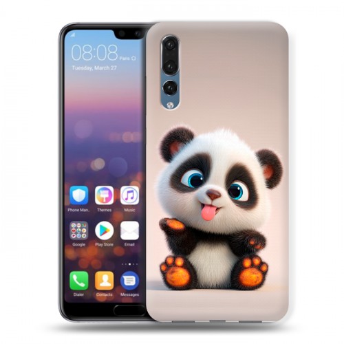 Дизайнерский силиконовый с усиленными углами чехол для Huawei P20 Pro милая панда