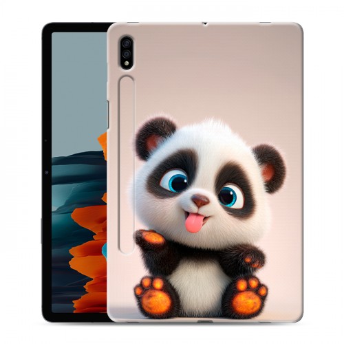 Дизайнерский силиконовый чехол для Samsung Galaxy Tab S7 милая панда