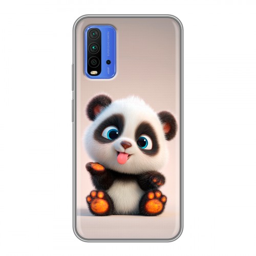 Дизайнерский силиконовый чехол для Xiaomi RedMi 9T милая панда