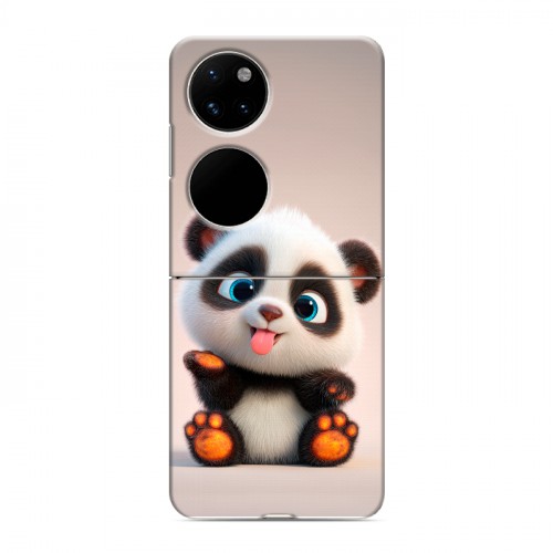 Дизайнерский пластиковый чехол для Huawei P50 Pocket милая панда