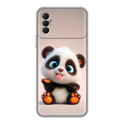 Дизайнерский силиконовый чехол для Tecno Spark 8P милая панда