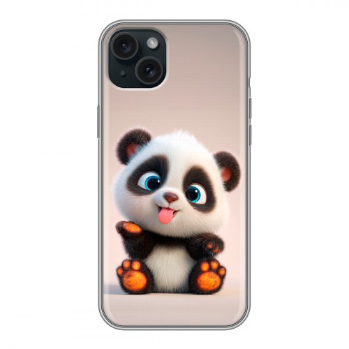 Дизайнерский силиконовый чехол для Iphone 15 Plus милая панда