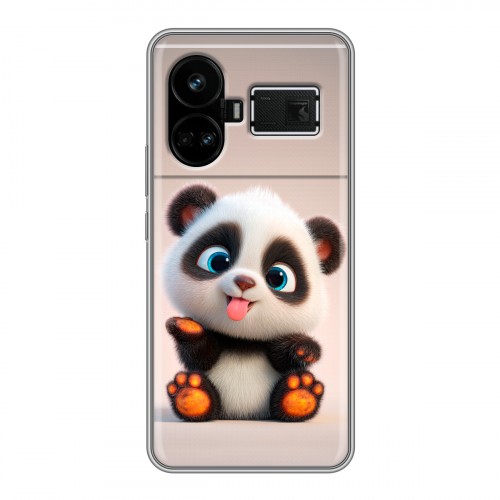 Дизайнерский силиконовый чехол для Realme GT5 милая панда
