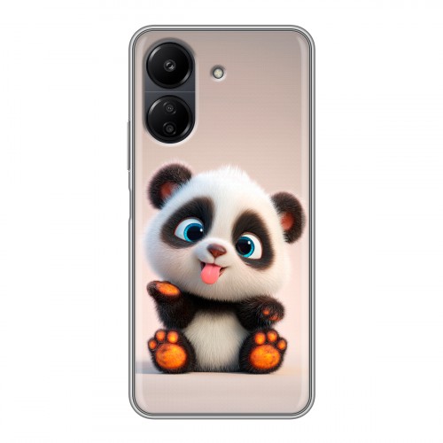 Дизайнерский силиконовый чехол для Xiaomi Poco C65 милая панда