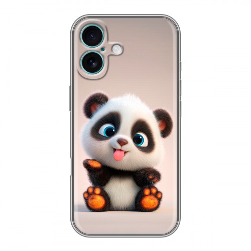 Дизайнерский силиконовый чехол для Iphone 16 Plus милая панда