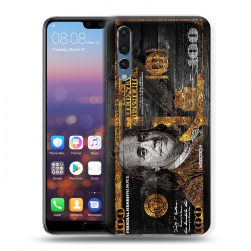 Дизайнерский силиконовый с усиленными углами чехол для Huawei P20 Pro Доллар деньги