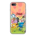 Полупрозрачный дизайнерский силиконовый чехол для Iphone 7 Adventure time Время приключений