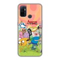 Полупрозрачный дизайнерский силиконовый с усиленными углами чехол для OPPO A53 Adventure time Время приключений