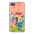 Полупрозрачный дизайнерский силиконовый с усиленными углами чехол для Itel A25 Adventure time Время приключений