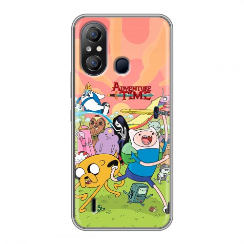 Полупрозрачный дизайнерский силиконовый чехол для Itel A49 Adventure time Время приключений