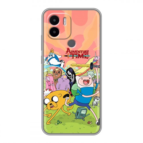 Полупрозрачный дизайнерский силиконовый чехол для Xiaomi Redmi A1 Plus Adventure time Время приключений