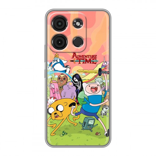 Полупрозрачный дизайнерский пластиковый чехол для Itel A60s Adventure time Время приключений