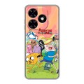 Полупрозрачный дизайнерский пластиковый чехол для Tecno Spark Go 2024 Adventure time Время приключений