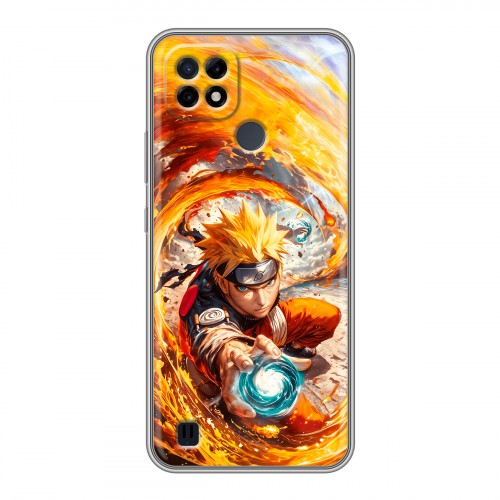 Дизайнерский силиконовый чехол для Realme C21 Аниме Наруто Naruto