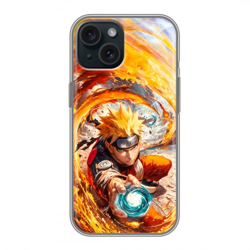 Дизайнерский силиконовый чехол для Iphone 15 Аниме Наруто Naruto