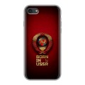 Дизайнерский силиконовый чехол для Iphone 7 Флаг Герб СССР