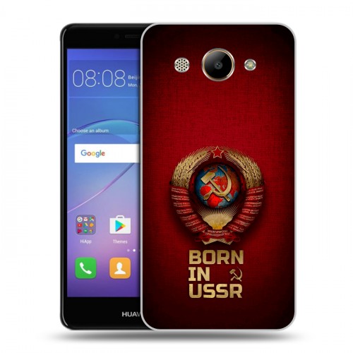 Дизайнерский пластиковый чехол для Huawei Y3 (2017) Флаг Герб СССР