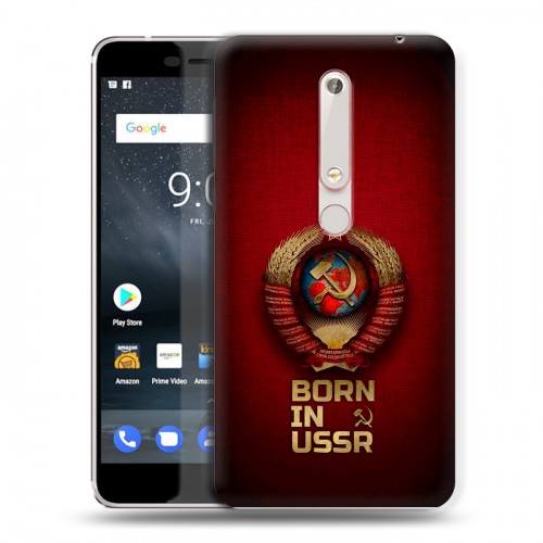 Дизайнерский пластиковый чехол для Nokia 6 (2018) Флаг Герб СССР