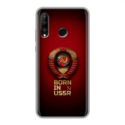 Дизайнерский силиконовый чехол для Huawei P30 Lite Флаг Герб СССР
